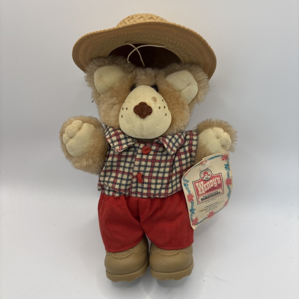 1986 Furskins Bear Wendy's Toy Stuffed Plush Teddy 7" w/tags vintage READ
